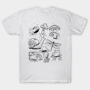 Cottagecore Goblincore Mushroom Fungi Mycology Forager Frog T-Shirt